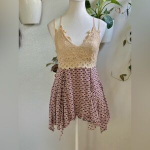 Gimmicks Boho Lace Babydoll Cami Top XS